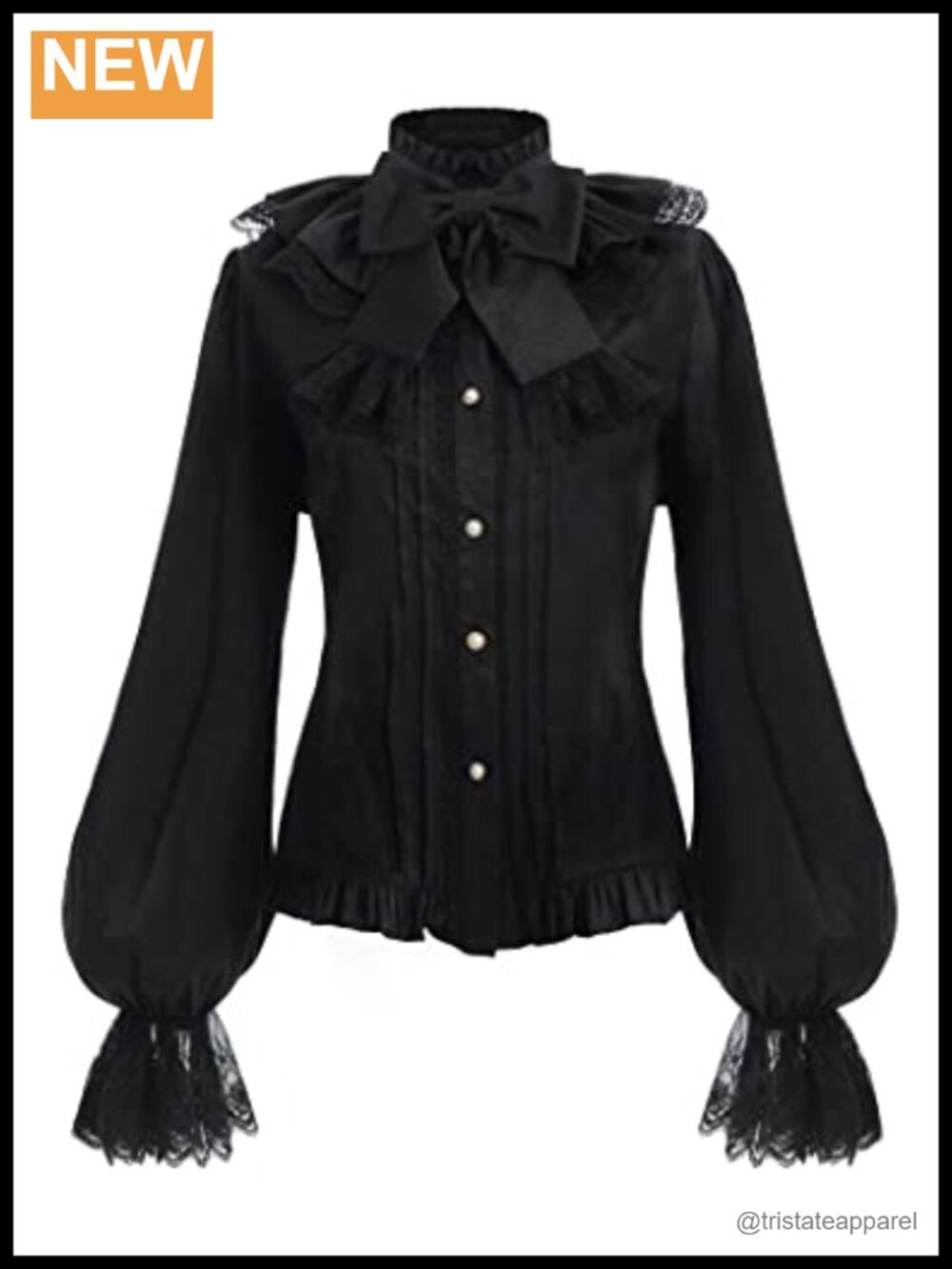 Victorian Blouse Women Edwardian Renaissance Ruffle Shirt